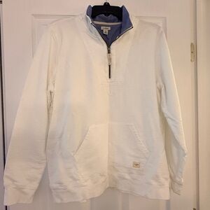 Women’s White Quarter-Zip Sweatshirt.